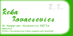 reka kovacsevics business card